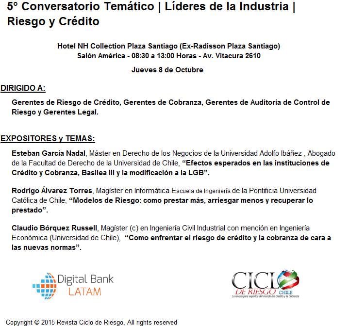 5° conversatorio temático, Líderes de la Industria, Riesgo y Crédito