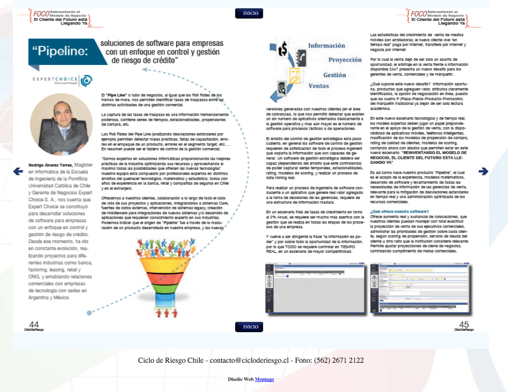 Artículo revista especializada en riesgo PIPELINE y Máquina de ventas
